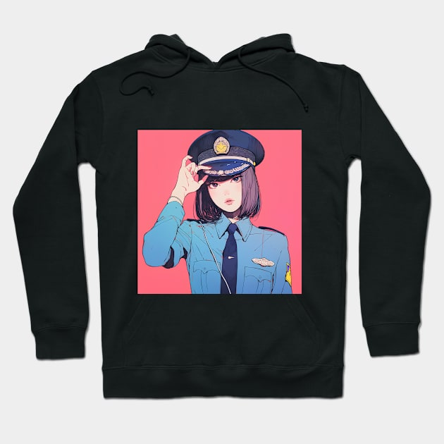 cool police girl Hoodie by WabiSabi Wonders